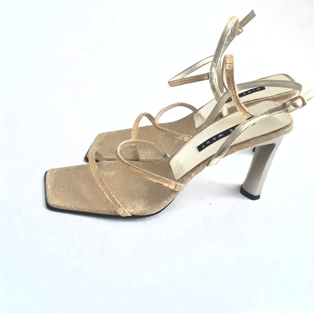 New Gold Sequin Evening Heels